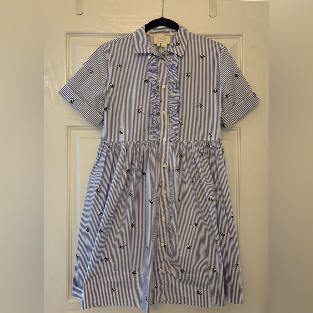 Kate Spade “abuzz” poplin striped dress.